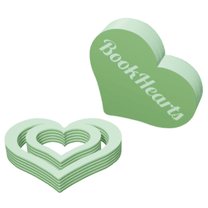 Forest green 3D-printed BookHeart bookmark for nature lovers