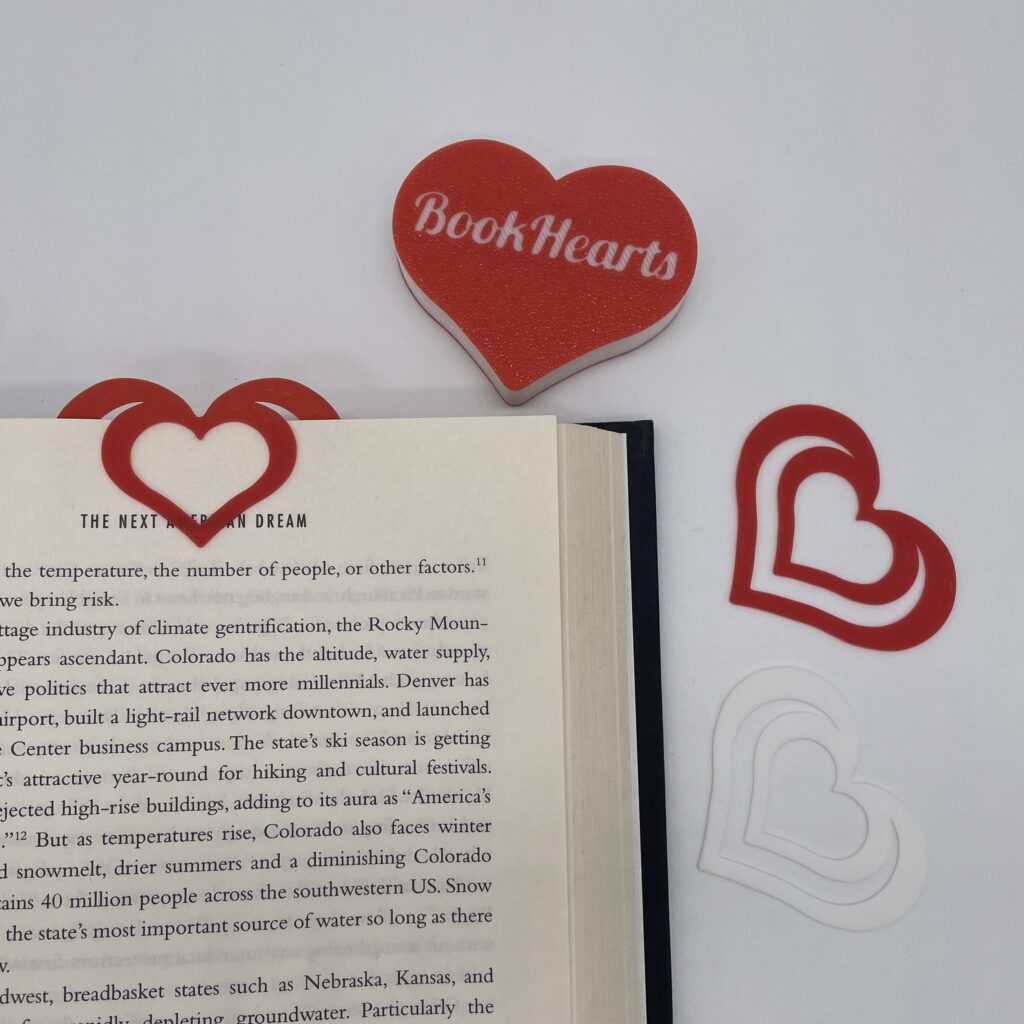 BookHeart bookmark in a festive red and white, perfect for spreading holiday cheer