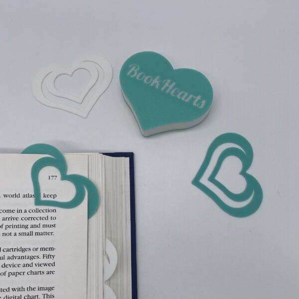 3D-printed BookHeart bookmark, designed to bring joy to every reader