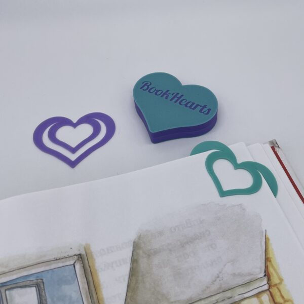 Soft palette BookHeart bookmark, 3D-printed for durability