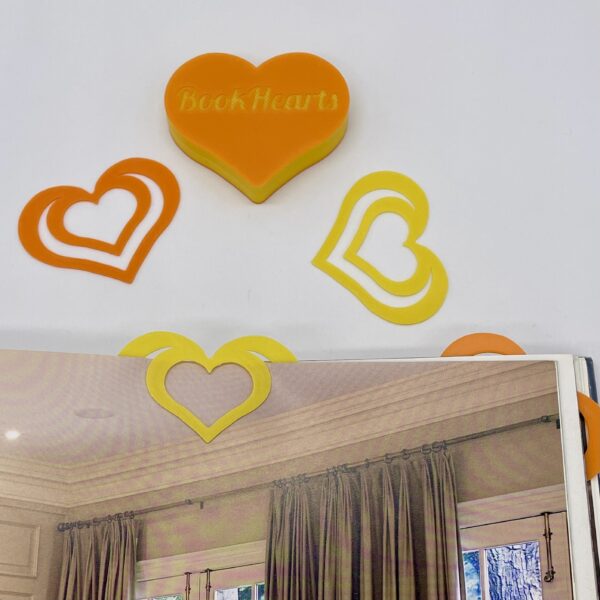 Heart-shaped bookmark, perfect for cozy reading nights